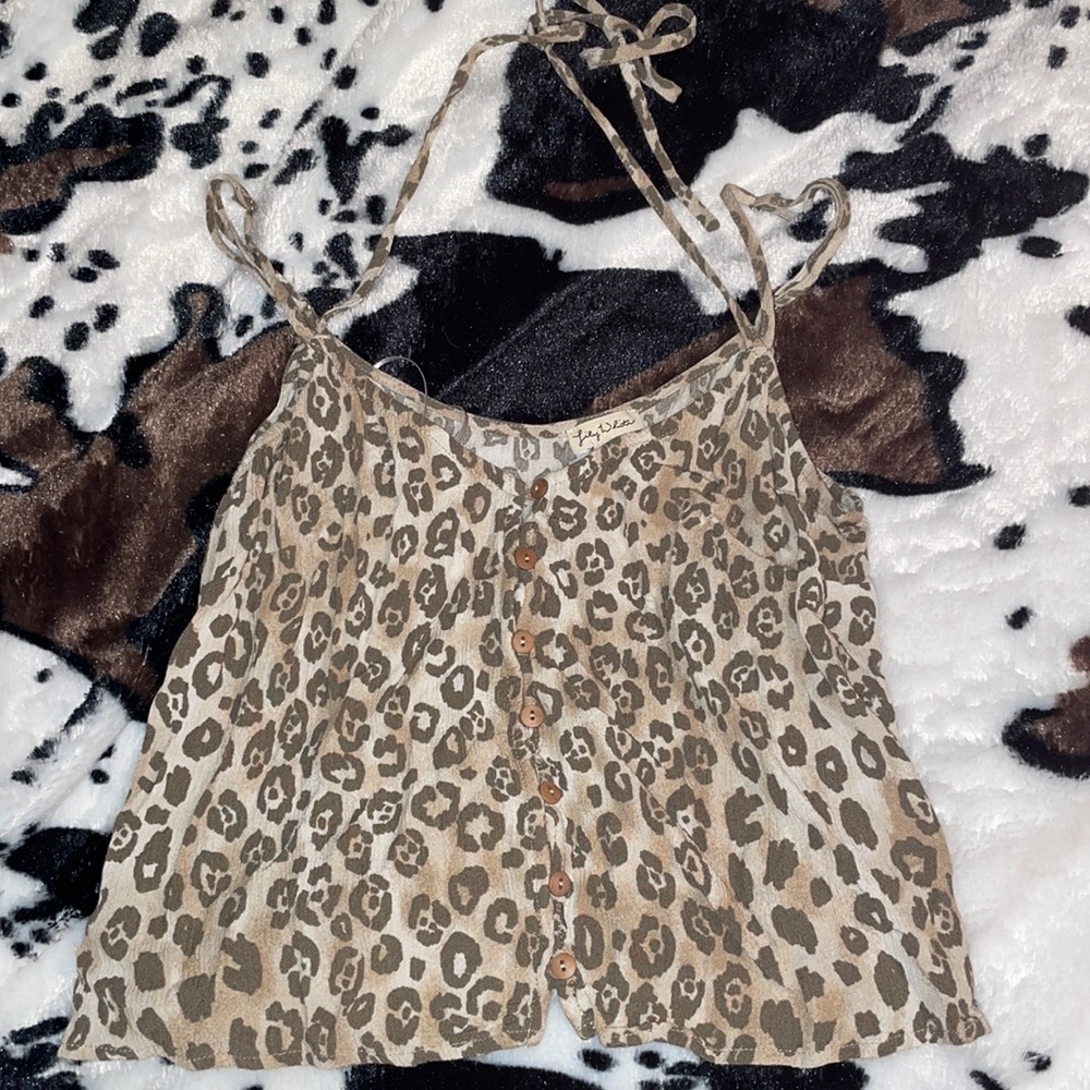 Leopard cropped tank